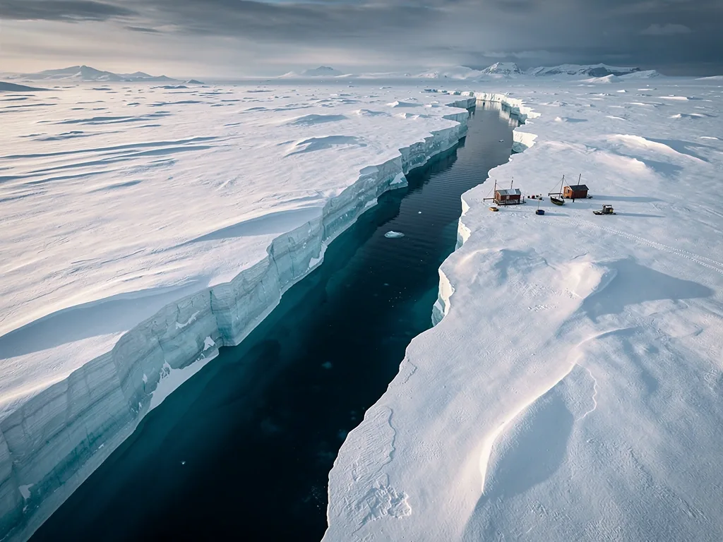 Arctic ice fissure landscape