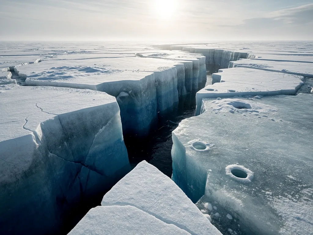 Arctic ice fissure landscape