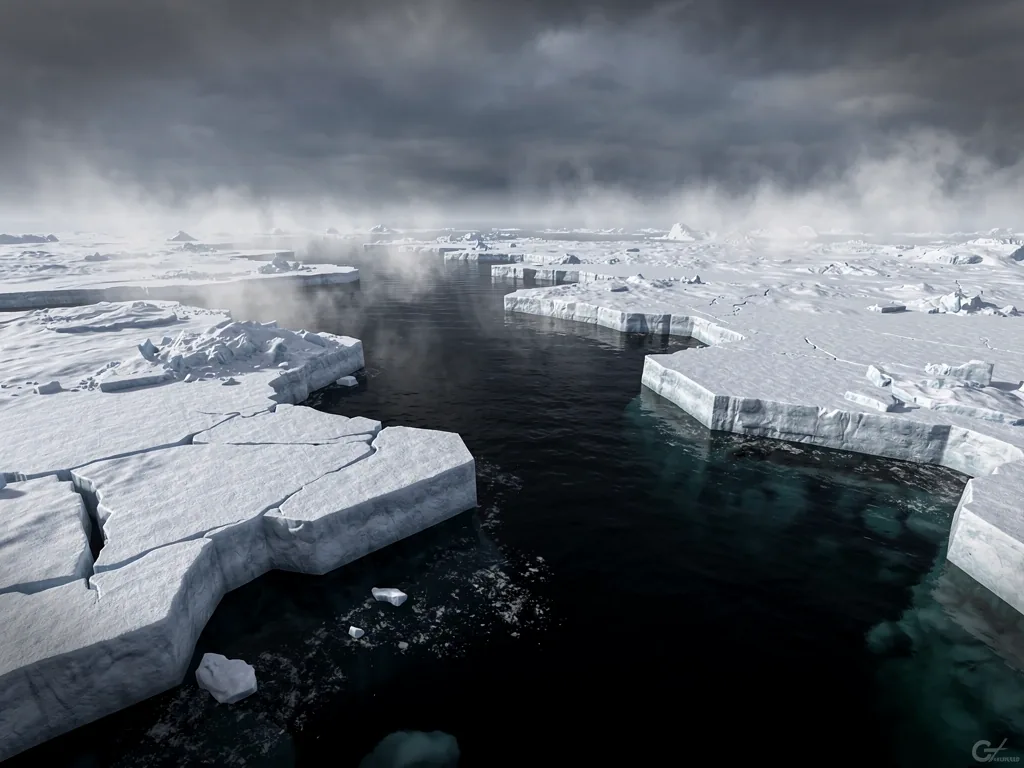 Vast arctic ice fissure