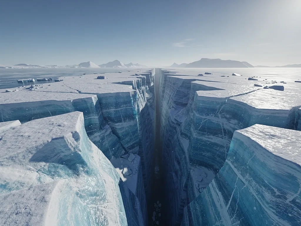 Arctic ice fissure landscape